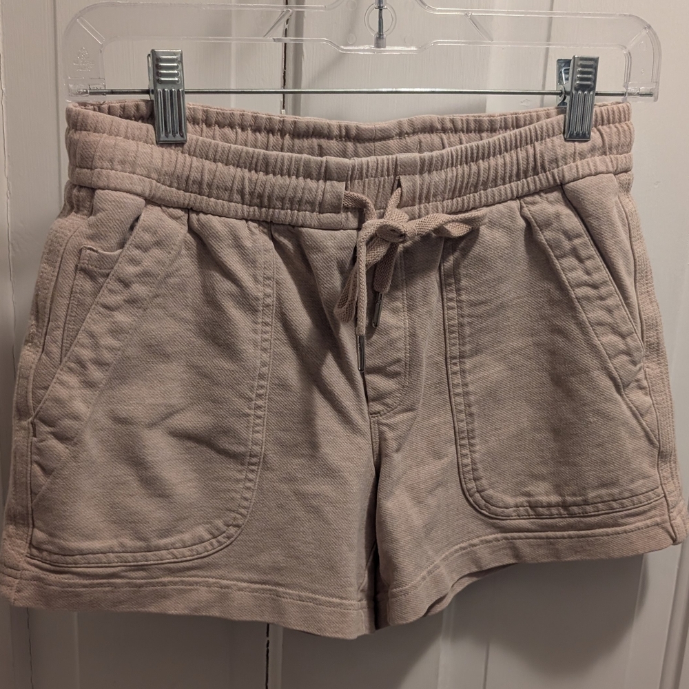 Athleta Farallon Heathered Drawstring Shorts in Light Tan